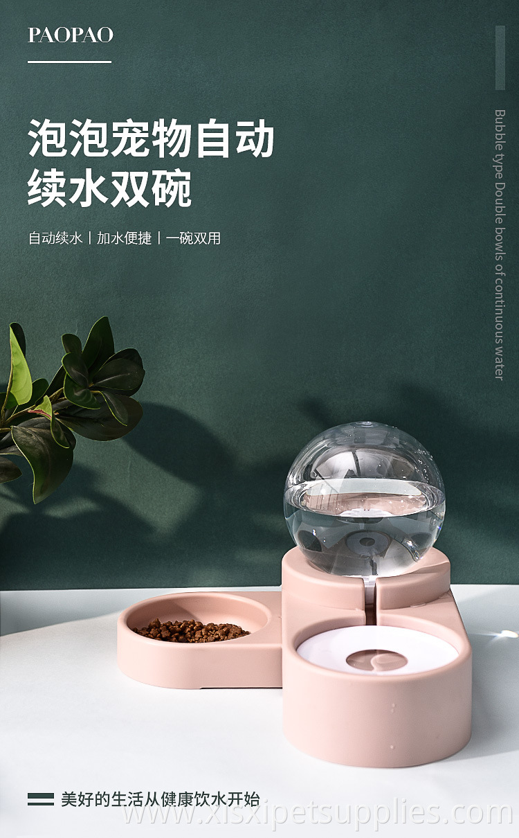Automatic Double Use Food And Drinking Dish Pet Bowl pet water fountain